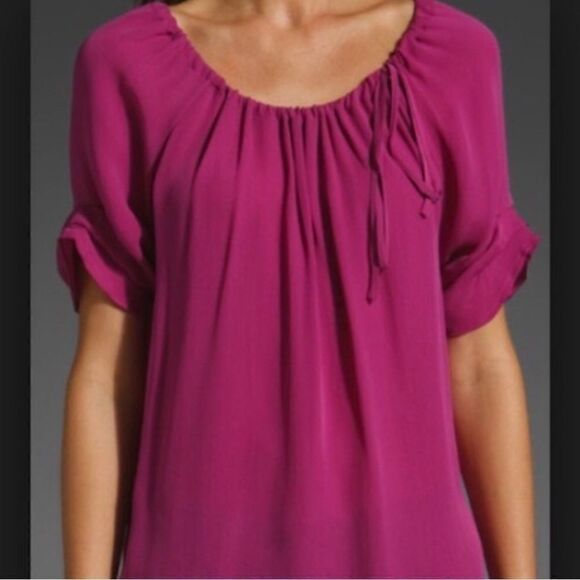 Joie ‘Jung’ Silk Blouse in Deep Fuchsia - Picture 2 of 3